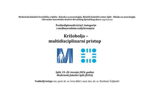 „Križobolja – multidisciplinarni pristup“ - tečaj I. kategorije s međunarodnim sudjelovanjem