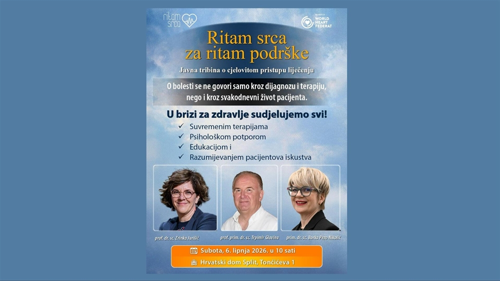 Javna tribina „Sveobuhvatni pristup pacijentima s kardiovaskularnim oboljenjima – Ritam srca...