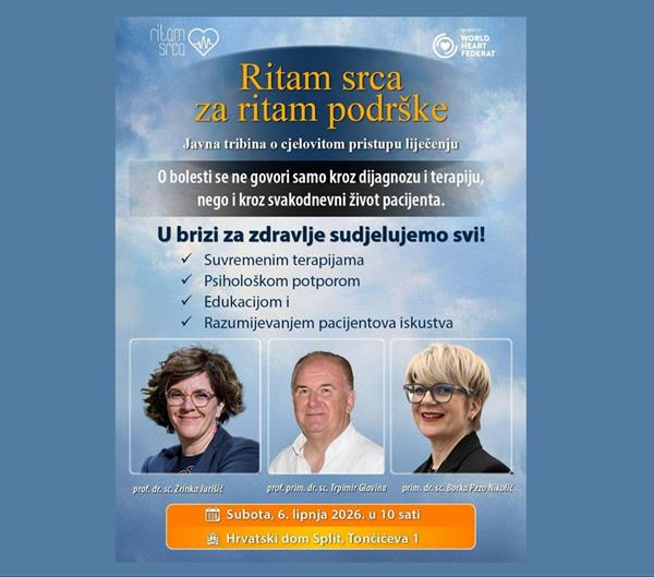 Javna tribina „Sveobuhvatni pristup pacijentima s kardiovaskularnim oboljenjima – Ritam srca za Ritam podrške“