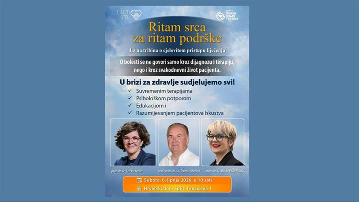 Javna tribina „Sveobuhvatni pristup pacijentima s kardiovaskularnim oboljenjima – Ritam srca za Ritam podrške“