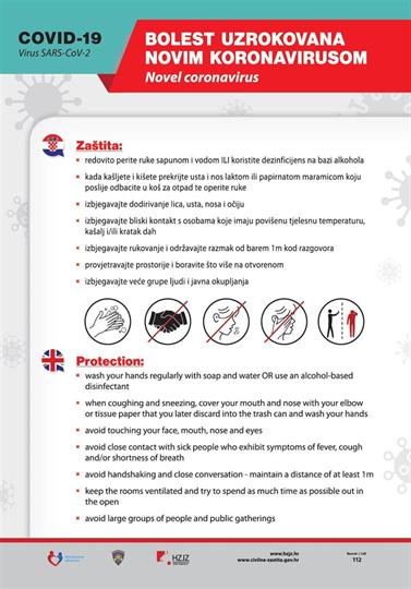 OBAVIJESTI I INFORMACIJE CORONAVIRUS (2019-NCOV)