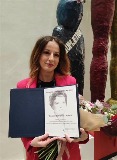 Romana Jadrijević Lozančić, mag. bibl., dobitnica Nagrade Eva Verona