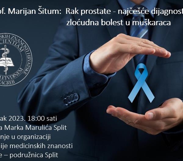 Rak prostate: predavanje izv. prof. dr. sc. Marijana Šituma 15. 3. u GKMM