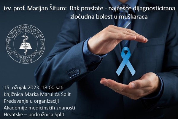 Rak prostate: predavanje izv. prof. dr. sc. Marijana Šituma 15. 3. u GKMM