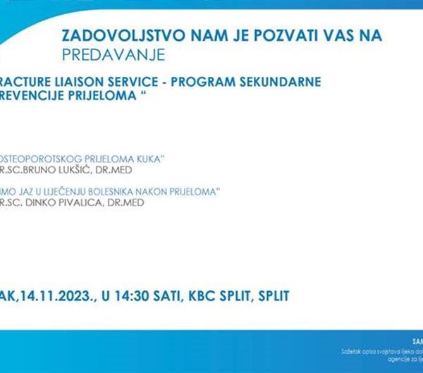 Predavanja „Fracture liaison service – Program sekundarne prevencije prijeloma“