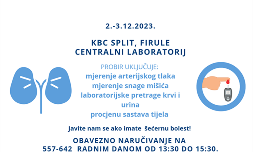Dani otvorenih vrata KBC-a Split: Rano prepoznavanje kronične bubrežne bolesti u bolesnika...