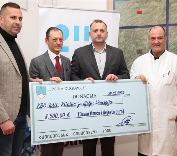 Stanovnici Općine Dugopolje donirali 8.200 eura Klinici za dječju kirurgiju