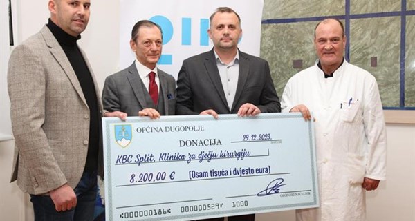 Stanovnici Općine Dugopolje donirali 8.200 eura Klinici za dječju kirurgiju