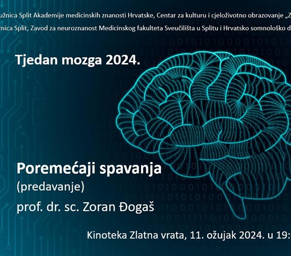 Predavanje „Poremećaji spavanja“ prof. dr. sc. Zorana Đogaša