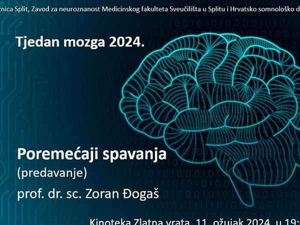 Predavanje „Poremećaji spavanja“ prof. dr. sc. Zorana Đogaša
