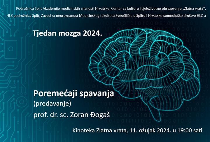 Predavanje „Poremećaji spavanja“ prof. dr. sc. Zorana Đogaša