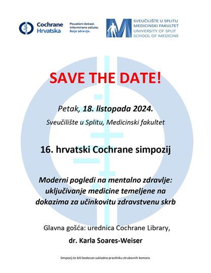 16. hrvatski Cochrane simpozij: Moderni pogledi na mentalno zdravlje
