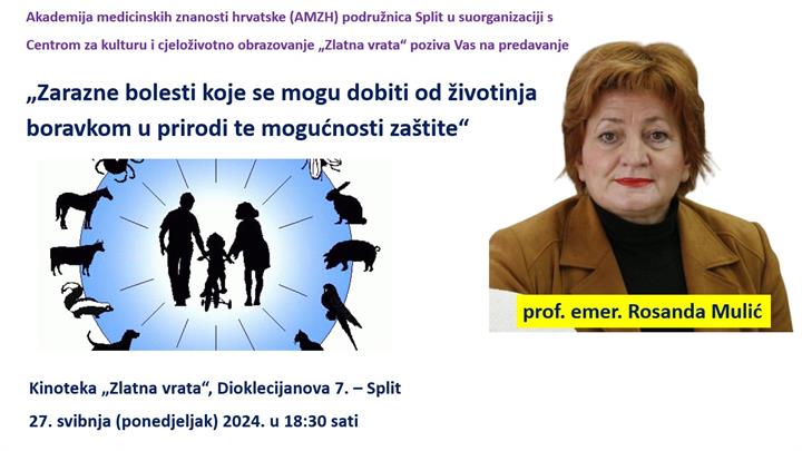 Predavanje „Zarazne bolesti koje se mogu dobiti od životinja boravkom u prirodi te mogućnosti zaštite“