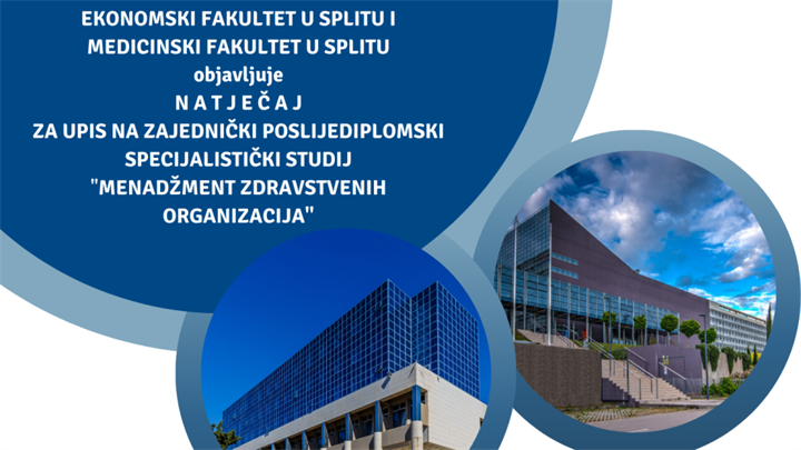 Upis polaznika na sveučilišni studij "Menadžment zdravstvenih organizacija"