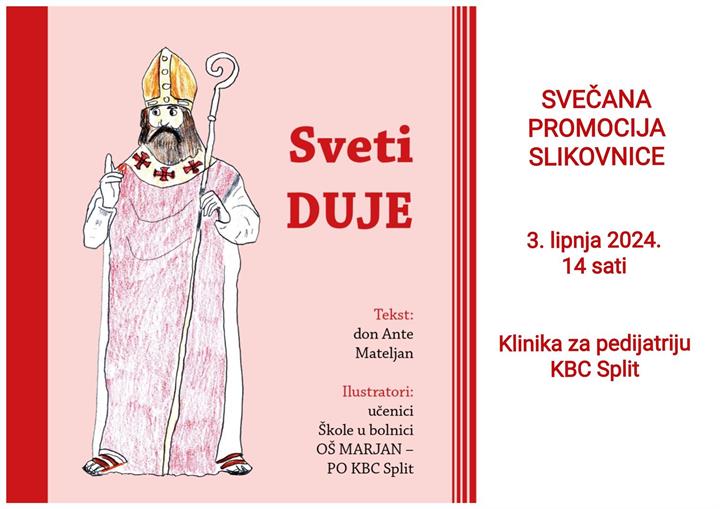 Promocija slikovnice 'Sveti Duje' koju su ilustrirala djeca liječena na Klinici za pedijatriju KBC-a Split