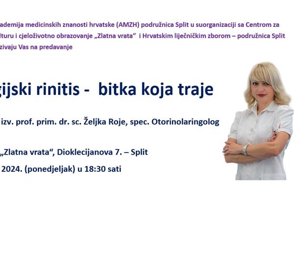 Predavanje: "Alergijski rinitis -  bitka koja traje“