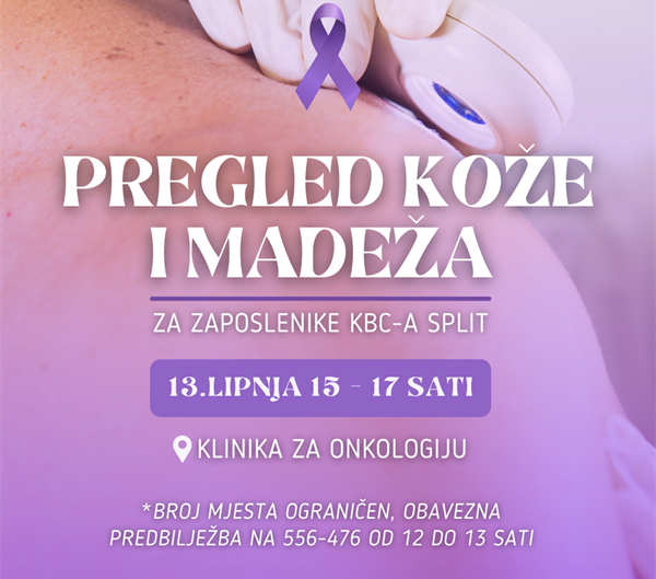 Poziv zaposlenicima KBC-a za pregled kože i madeža