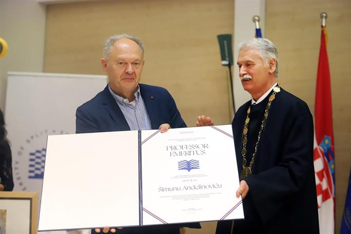 Prof.dr.sc. Šimunu Anđelinoviću dodijeljeno počasno zvanje professor emeritus