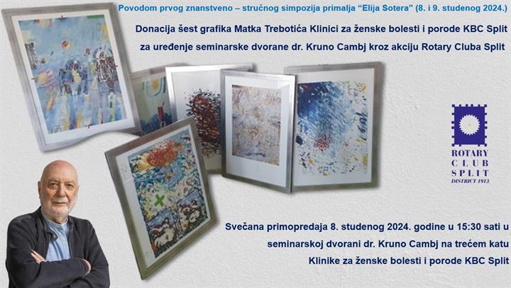 Donacija šest grafika Rotary Cluba Split i Matka Trebotića Klinici za ženske bolesti i porode