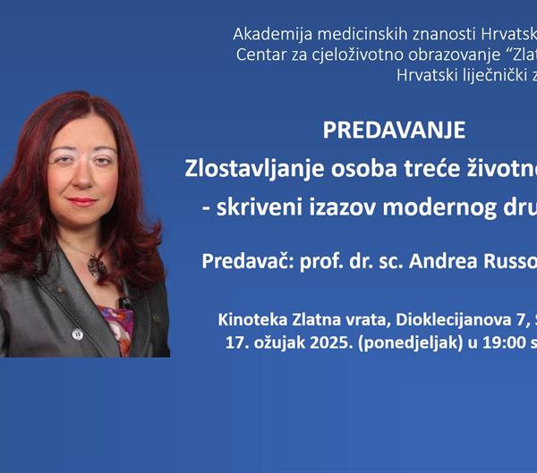 Predavanje: Zlostavljanje osoba treće životne dobi – skriveni izazov modernog društva