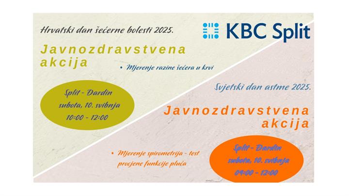 Javnozdravstvene akcije - Split, 10. svibnja: Mjerenje šećera i spirometrija