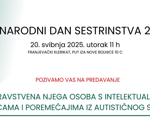 Predavanje "Zdravstvena njega osoba s intelektualnim teškoćama i poremećajima iz autističnog spektra"