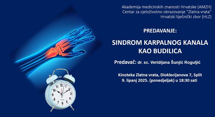 Predavanje „Sindrom karpalnog tunela kao budilica“ - 9. lipnja