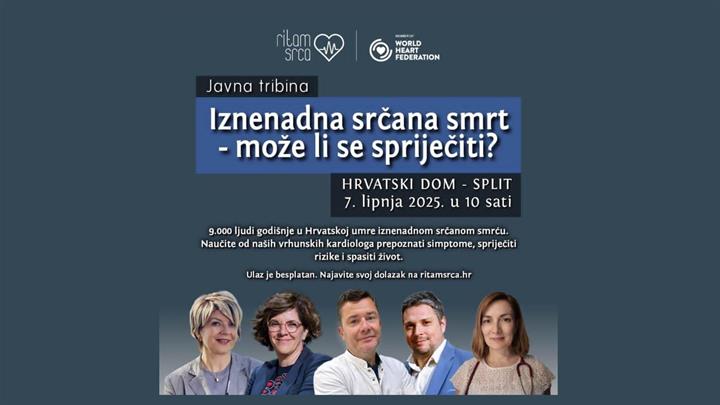 Javna tribina "Iznenadna srčana smrt - može li se spriječiti?" - Split, 7. lipnja 2025.