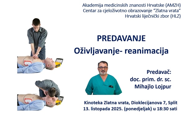 Predavanje „Oživljavanje – reanimacija“ - Split, 13. listopada 2025.
