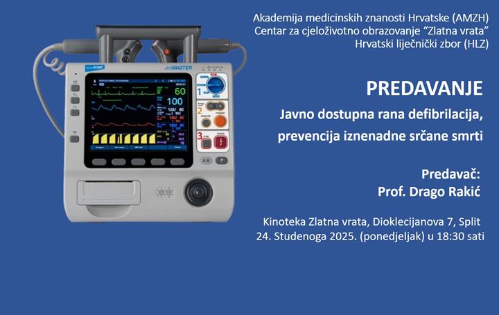 Predavanje „Javno dostupna rana defibrilacija, prevencija iznenadne srčane smrti“