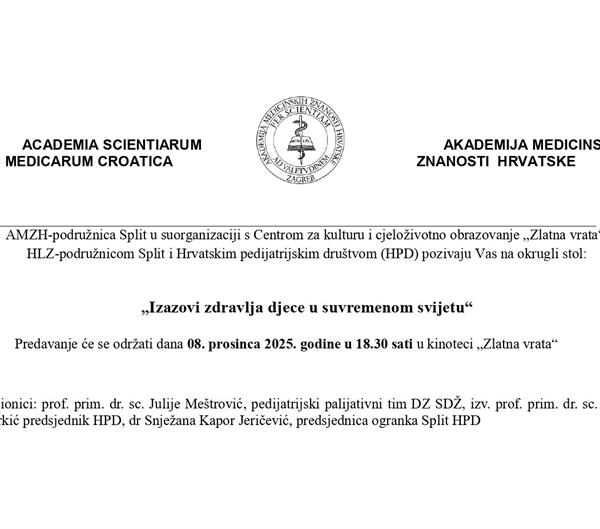 Okrugli stol „Izazovi zdravlja djece u suvremenom svijetu“