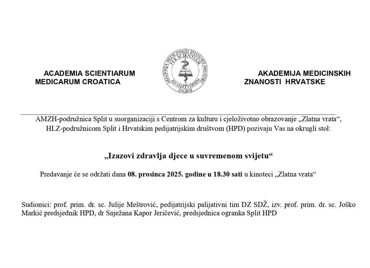 Okrugli stol „Izazovi zdravlja djece u suvremenom svijetu“