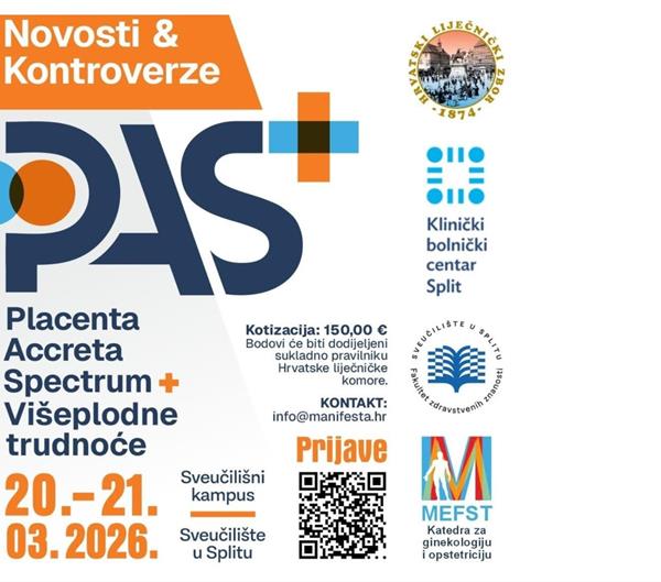 Prijave na tečaj „Placenta accreta spectrum (PAS) i višeplodne trudnoće, novosti i kontroverze"