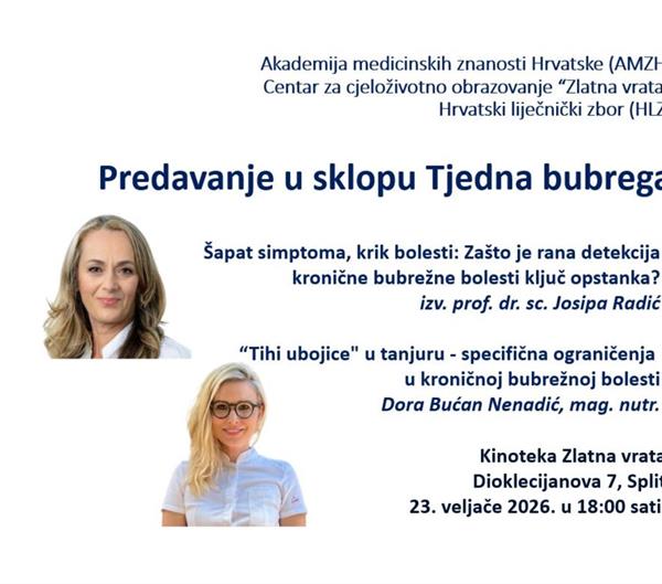 Predavanja u okviru obilježavanja Svjetskog tjedna bubrega