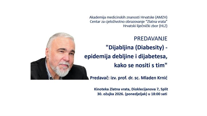 Predavanje: "Dijabljina (engl. Diabesity) - epidemija debljine i dijabetesa, kako se nositi s tim"