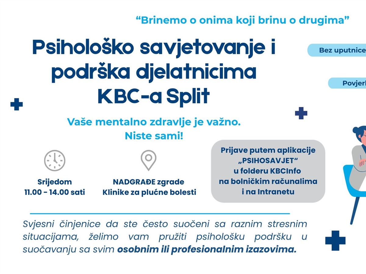 Psihološko savjetovanje i podrška djelatnicima KBC-a Split