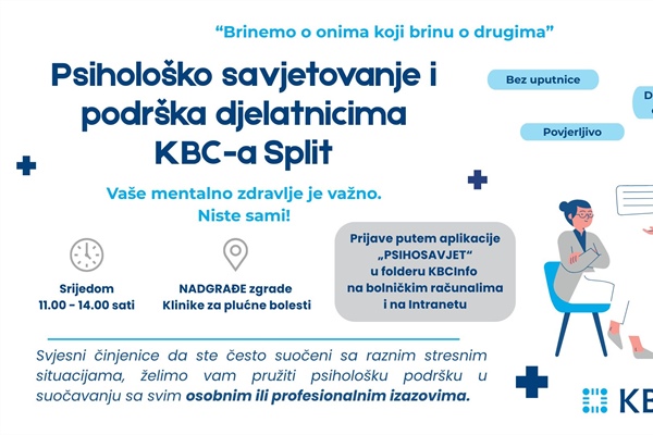 Psihološko savjetovanje i podrška djelatnicima KBC-a Split
