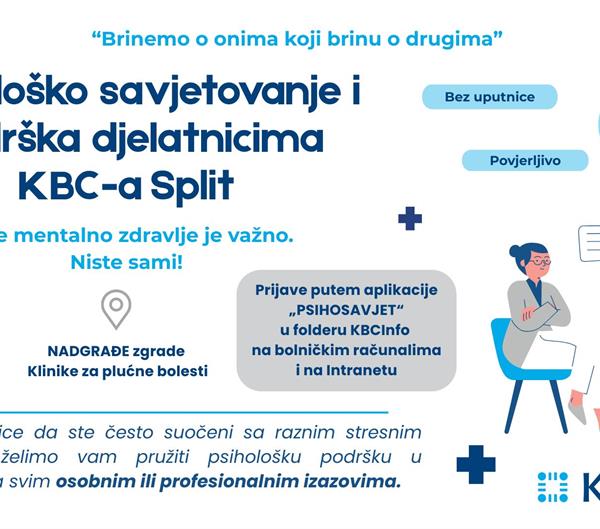 Psihološko savjetovanje i podrška djelatnicima KBC-a Split