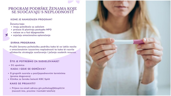 KBC Split pokreće program psihološke podrške ženama koje se suočavaju s neplodnosti